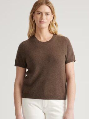 NWT Quince Mongolian Cashmere Tee Sweater Brown
